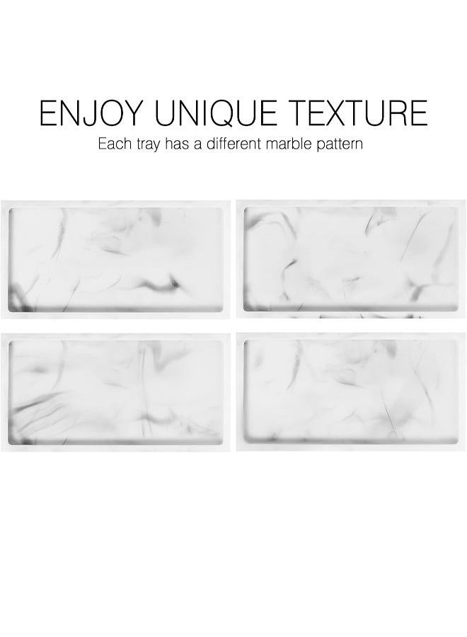 هومستر علبة الغرور الرخام المستطيل الأبيض ، علبة التخزين البيضاوية السيليكون ، لمنظمة سطح الحمام ، الشموع ، الصابون ، المنشفة ، النبات - Image 5